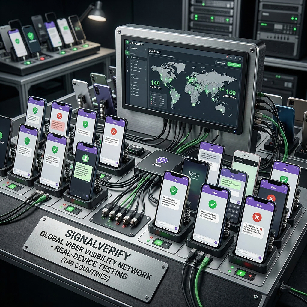 Global Viber delivery monitoring on real devices